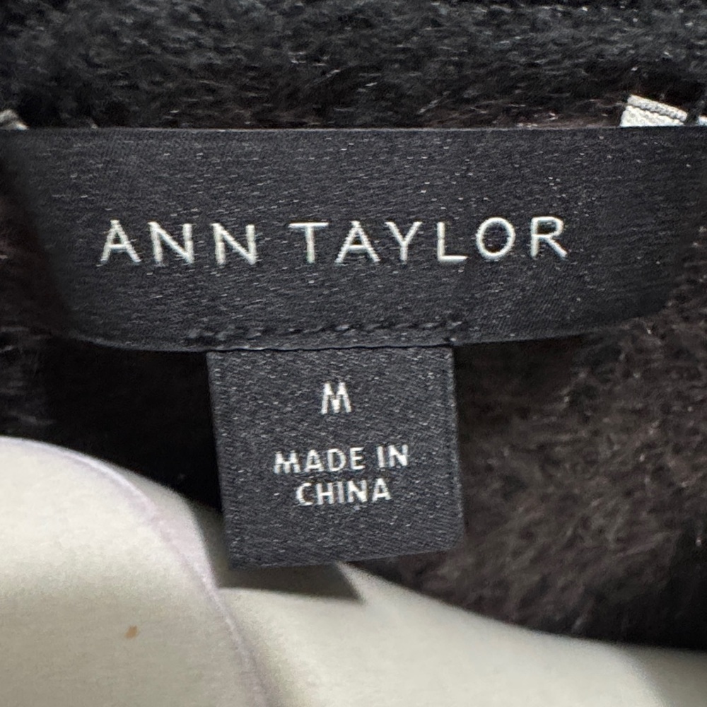 Ann Taylor Black and Brown Leopard Textured Print,  Cardigan - Picture 5 of 12